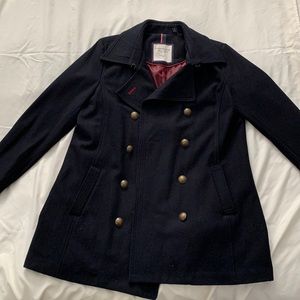 Tommy Hilfiger | American Classics Black Wool Blend Peacoat
